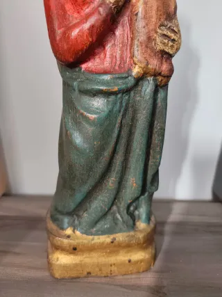 Antigua escultura Virgen Madera Talla