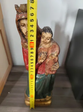 Antigua escultura Virgen Madera Talla