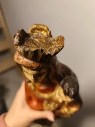 Antigua escultura Virgen Madera Talla