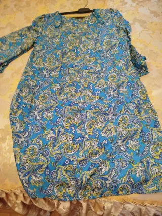 Vestido estampado paisley azul