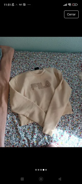 Lote 2 sudaderas Fila beige y blanca