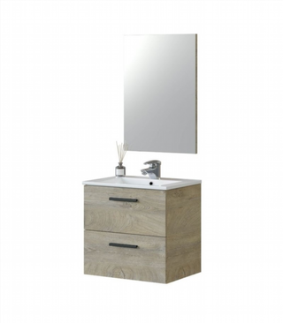 Mueble De Baño Colgante Y Espejo Con Lavabo. Robl