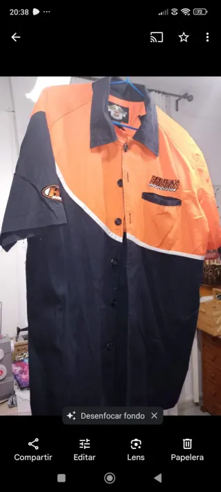 Camisa Harley Davidson Naranja y Negra