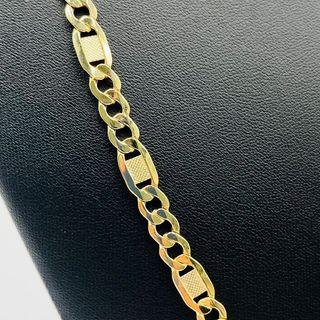 CADENA FIGARO LABRADA 3x1. Oro 18k.
