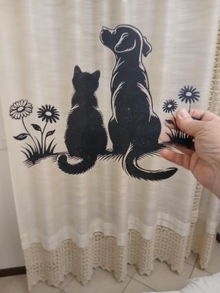 Arte Murale Cane e Gatto Nero Acrilico