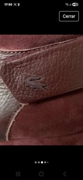 Zapatillas cuña piel Lacoste granate talla 37