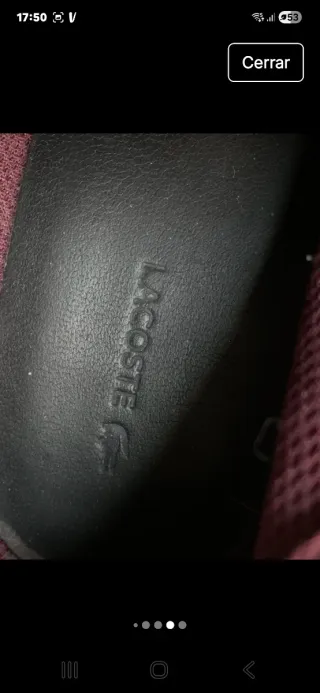 Zapatillas cuña piel Lacoste granate talla 37