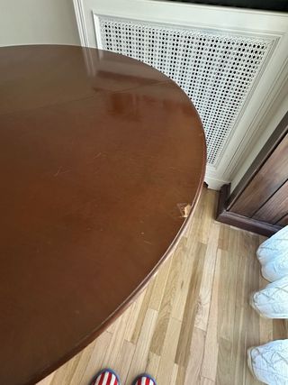 Mesa comedor redonda madera extensible + 4 sillas