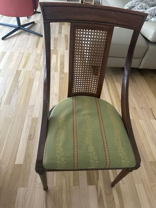 Mesa comedor redonda madera extensible + 4 sillas