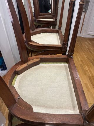 Mesa comedor redonda madera extensible + 4 sillas