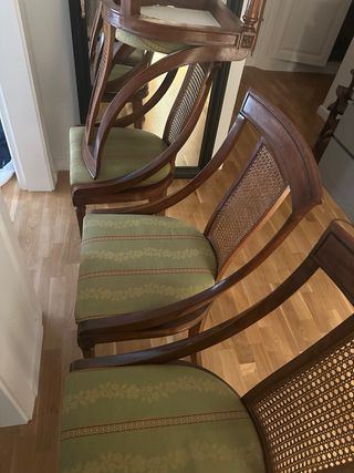 Mesa comedor redonda madera extensible + 4 sillas