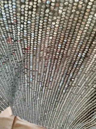 Top lentejuelas plateado y negro