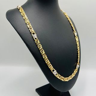 CADENA MEDUSA GRECA BICOLOR, Hueca. Oro 18k.