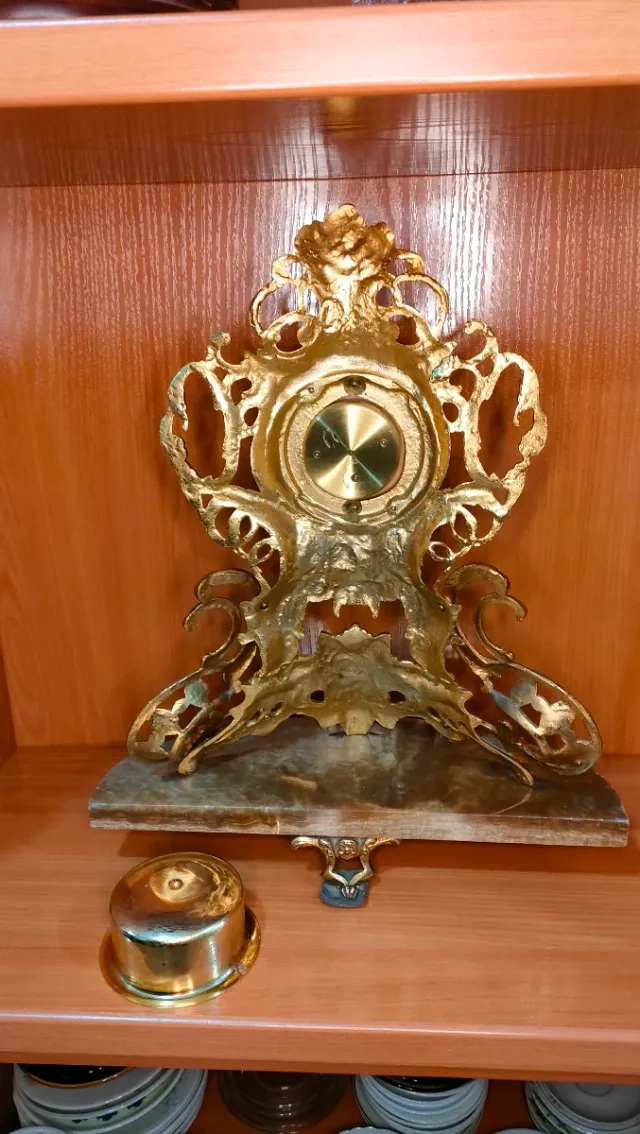 Orologio da Tavolo Vintage Bronzo e Marmo 640513971