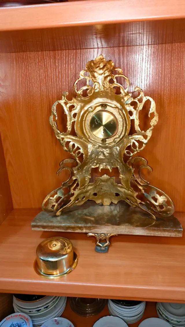 Orologio da Tavolo Vintage Bronzo e Marmo 640513971