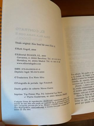 2 Libros “Una isla para dos y El Contrato” - Ruth