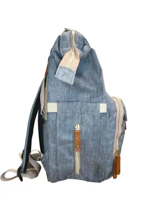 Mochila Pañalera Multifuncional Gris y Amarilla