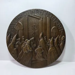 Rilievo in Bronzo Paolo VI 1975 Giubileo Apertura