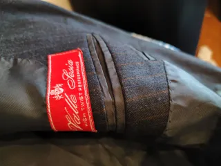 Traje Italiano Negro Rayas Finas