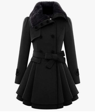 Cappotto aderente da donna nero