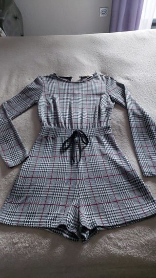 Mono corto estampado cuadros