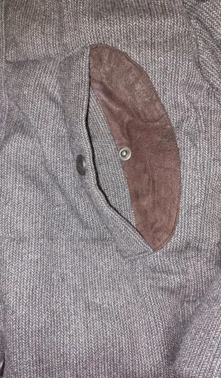 Chaqueta hombre gris y marrón nueva