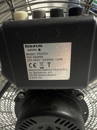 Ventilador Taurus Alpatec Metálico