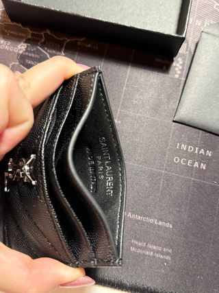 Portacarte YSL nero e argento