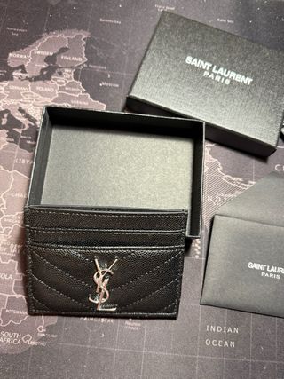 Portacarte YSL nero e argento