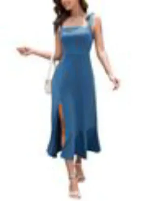 Vestido largo Aupuls sin espalda azul talla L