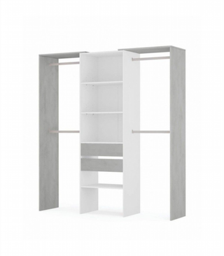 Kit  Vestidor 179 cm. Blanco Artik/Cemento