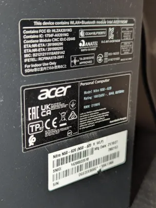 Acer Nitro N50-620 con Intel i5 ed RTX 3060