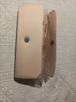 Bolso cartera de mano señora beige