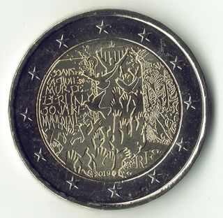 Moneda 2€ Francia 2019, UNC, caída muro de Berlín