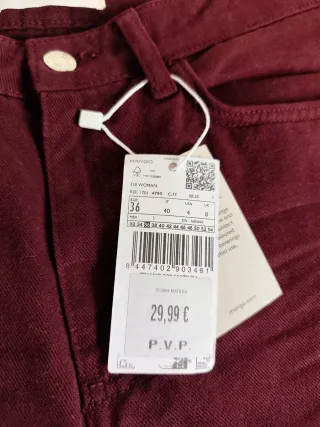 Pantalón Mango Morado Talla S
