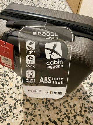 Maleta de cabina Gabol gris 55x40cm NUEVA