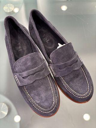 Mocassini VSL blu scamosciati