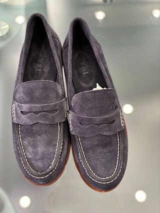 Mocassini VSL blu scamosciati