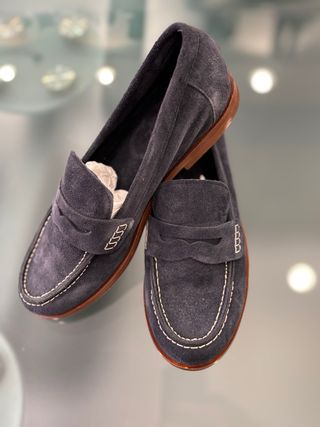 Mocassini VSL blu scamosciati