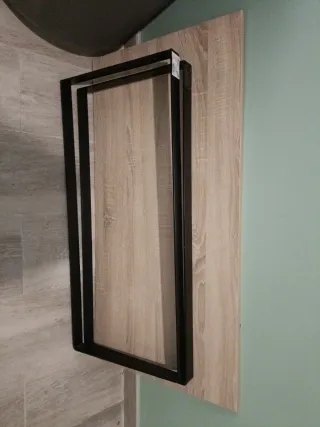 Mesa de escritorio/auxiliar madera y metal