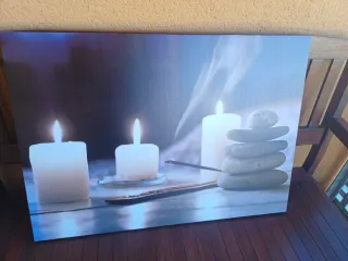 Cuadro Zen 50x70cm Velas y Piedras