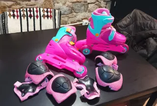 Patines Moller Roller Niña Rosas Talla 31 - 34