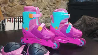 Patines Moller Roller Niña Rosas Talla 31 - 34
