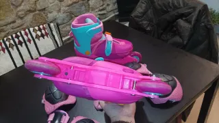Patines Moller Roller Niña Rosas Talla 31 - 34