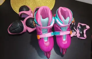 Patines Moller Roller Niña Rosas Talla 31 - 34