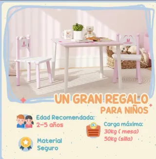 Mesa y 2 sillas infantiles