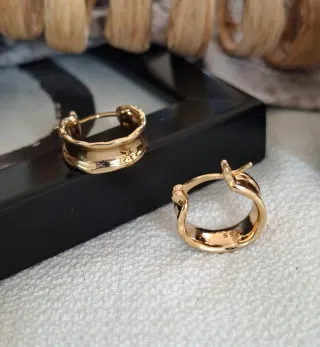 Pendientes Aro Baño Oro 18k Plata