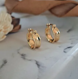 Pendientes Aro Baño Oro 18k Plata