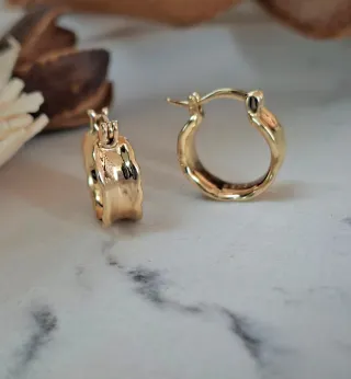 Pendientes Aro Baño Oro 18k Plata