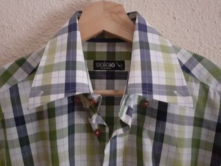 Camisa Soloio cuadros verde blanco